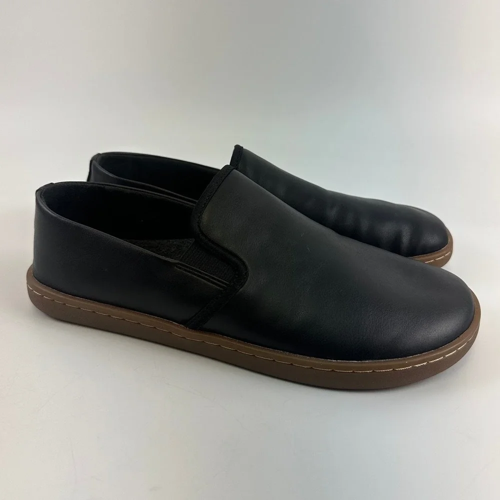 Feelgrounds Droptop Luxe Slip On Black Barefoot Minimalist Faux Leather Women 8